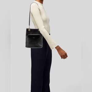 Vintage Bally Black Leather & Chain Shoulder Bag